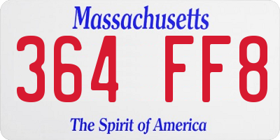 MA license plate 364FF8