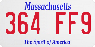 MA license plate 364FF9