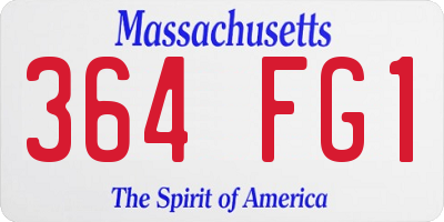 MA license plate 364FG1