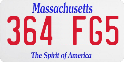 MA license plate 364FG5