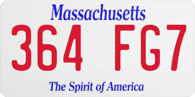 MA license plate 364FG7