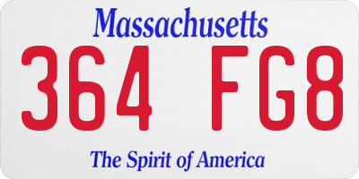 MA license plate 364FG8