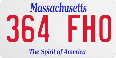 MA license plate 364FH0