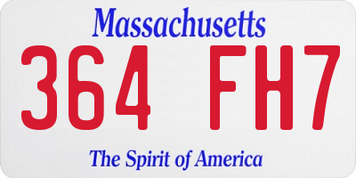 MA license plate 364FH7
