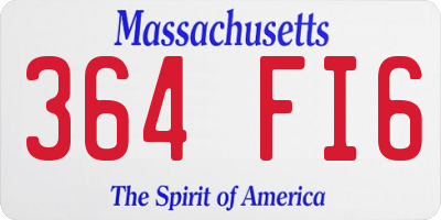 MA license plate 364FI6