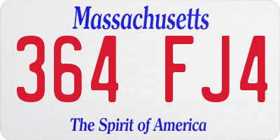 MA license plate 364FJ4