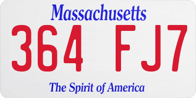 MA license plate 364FJ7