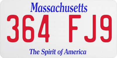 MA license plate 364FJ9