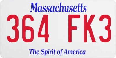 MA license plate 364FK3
