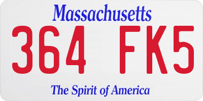 MA license plate 364FK5