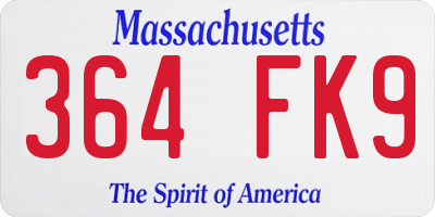 MA license plate 364FK9