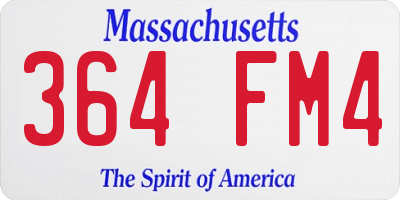 MA license plate 364FM4