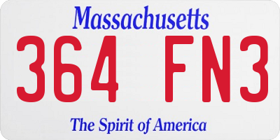 MA license plate 364FN3