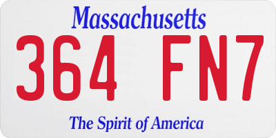 MA license plate 364FN7