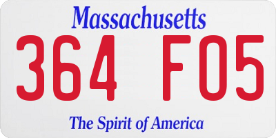 MA license plate 364FO5