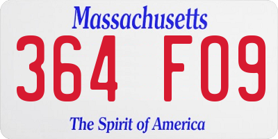 MA license plate 364FO9