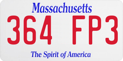 MA license plate 364FP3