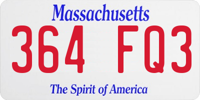 MA license plate 364FQ3
