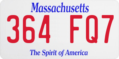 MA license plate 364FQ7