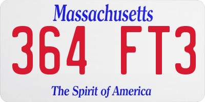 MA license plate 364FT3