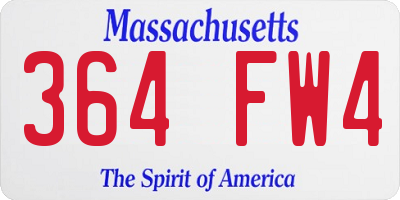MA license plate 364FW4