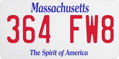 MA license plate 364FW8