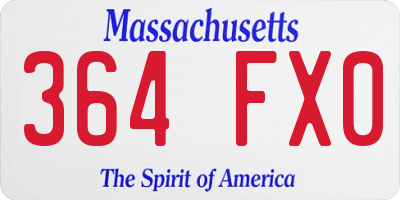 MA license plate 364FX0