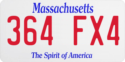 MA license plate 364FX4