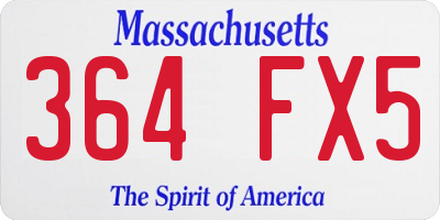 MA license plate 364FX5