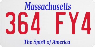 MA license plate 364FY4