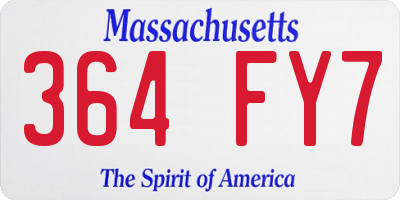 MA license plate 364FY7