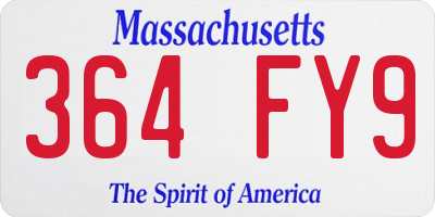MA license plate 364FY9