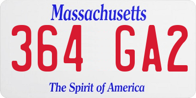 MA license plate 364GA2