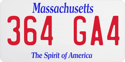 MA license plate 364GA4
