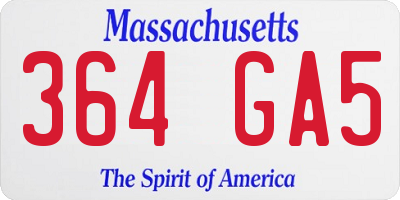 MA license plate 364GA5