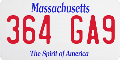 MA license plate 364GA9