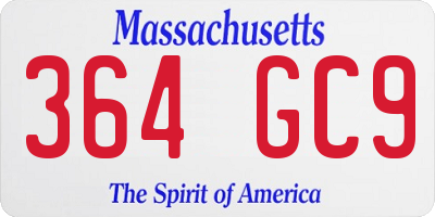 MA license plate 364GC9
