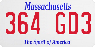 MA license plate 364GD3