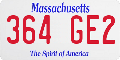 MA license plate 364GE2