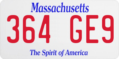 MA license plate 364GE9