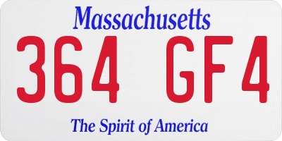 MA license plate 364GF4