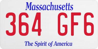 MA license plate 364GF6