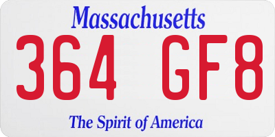 MA license plate 364GF8