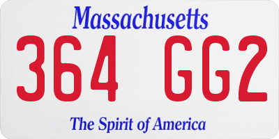 MA license plate 364GG2