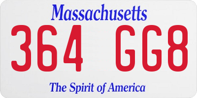 MA license plate 364GG8