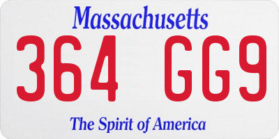 MA license plate 364GG9