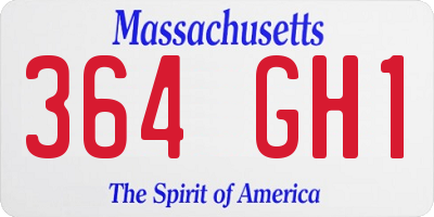 MA license plate 364GH1