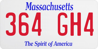 MA license plate 364GH4