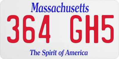 MA license plate 364GH5