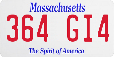 MA license plate 364GI4